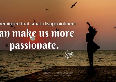 Shawn Anderson - small disappointment can make us more passionate